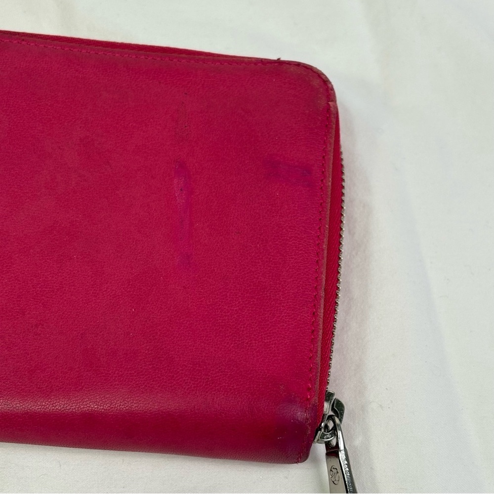 LONGCHAMP Pink Leather Bifold Wallet * flaws* - Picture 13 of 16